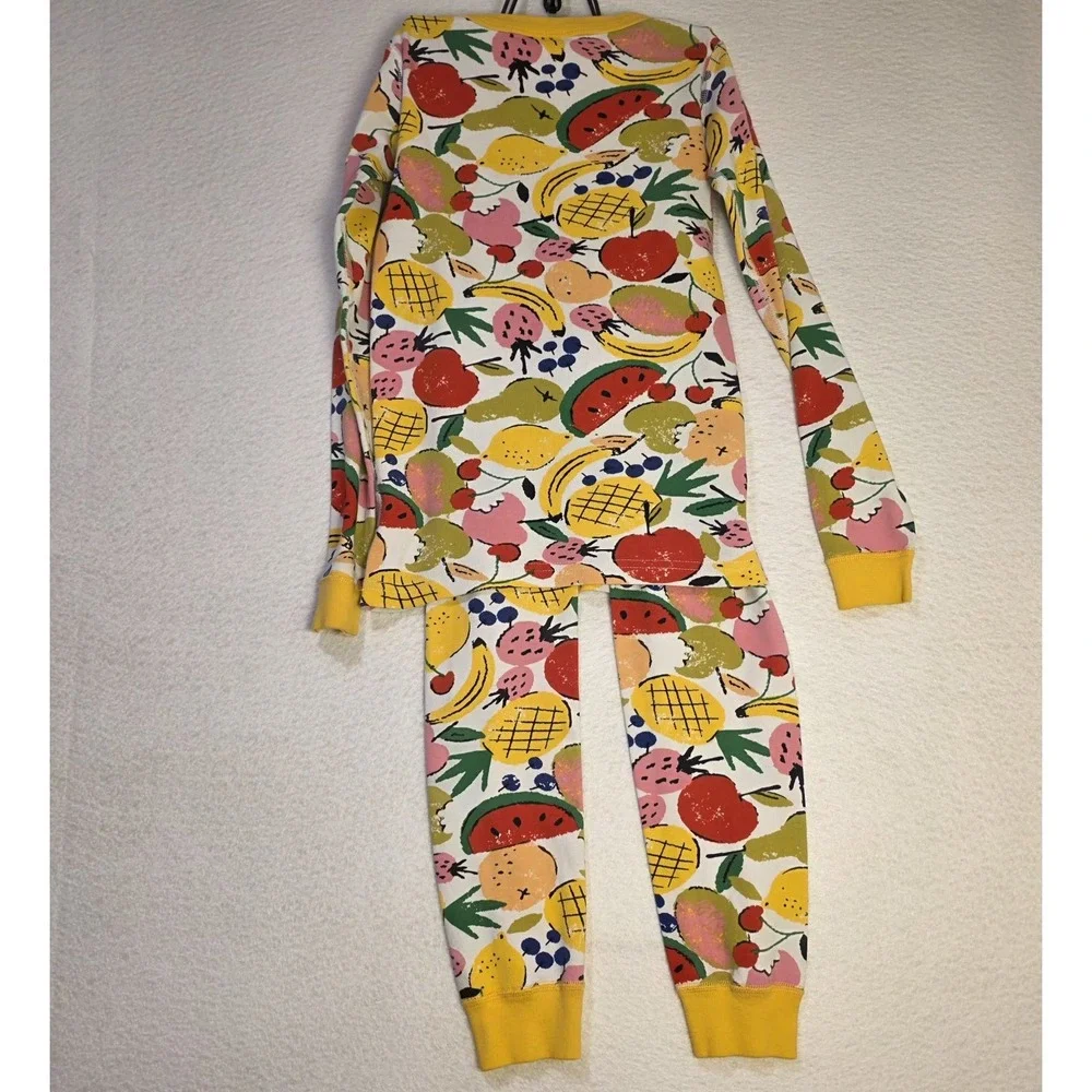 Hanna Andersson Fruit Salad Pajamas Euro 140 US 10 Yellow PJ's Sleep Watermelon‎